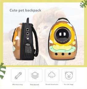 img 2 attached to 🎒 LucaSng Cat Backpack: Airline Approved Space Capsule Design Travel Carrier for Cats, Puppies, and Rabbits | Ideal for Traveling, Hiking, and Walking | Includes Gifts | Yellow
