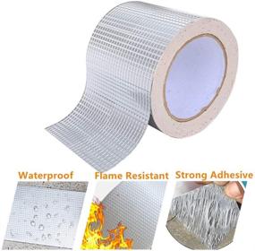 img 2 attached to 🔧 Aluminum Foil Butyl Tape: Ultimate Outdoor Leak Repair Solution for RV Awning, Roof Pipe, and More - Waterproof, Heavy Duty, and Reliable - 2 Inch X 16.4 Feet