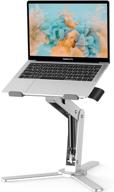 🖥️ supmega laptop stand: ergonomic sit to stand riser - adjustable height 9"-22.7" - silver logo