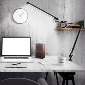 img 3 attached to 🔦 Metal Architect LED Desk Lamp, Amzrozky Drafting Table Lamp with Clamp - Eye-Care Dimmable Office Light, Swing Arm Task Lamp with 5 Color 5 Brightness, Touch Control, Memory Function, Black