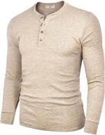 dapper derminpro: sleek oatmeal henley shirts for casual men's clothing logo