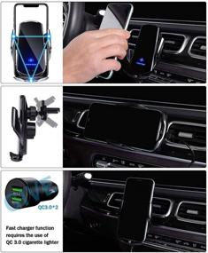 img 2 attached to KCblue Car Phone Holder - Hands Free Mount w/ Air Vent, Wireless Charger Compatible with iPhone12/12Pro/11pro/XS/XR/X/8, Samsung, LG, Moto, Nokia & More (Black)