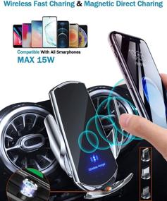 img 3 attached to KCblue Car Phone Holder - Hands Free Mount w/ Air Vent, Wireless Charger Compatible with iPhone12/12Pro/11pro/XS/XR/X/8, Samsung, LG, Moto, Nokia & More (Black)