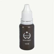 🎨 biotouch microblading supplies: 15ml chocolate brown pigment color for permanent makeup, eyebrow shading, lip & eyeliner tattoo ink - best for micropigmentation, feathering, hair stroke - large bottle logo