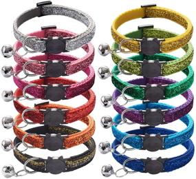 img 4 attached to 🐱 12-Pack Ameolela Cat Collars Breakaway with Bell - Sparkling Nylon, Adjustable Safety Kitten Collars for Pets or Small Dogs