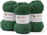 🧶 blend alpaca yarn wool set of 3 skeins dk weight - heavenly soft green yarn ideal for knitting and crocheting logo