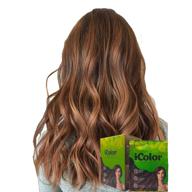 icolor hair dye shampoo triple color changer - 10 sachets/box, 🎨 25ml (0.85 oz) - permanent hair dye - brown black, caramel, blond logo