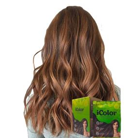 img 4 attached to iColor Hair Dye Shampoo Triple Color Changer - 10 sachets/box, 🎨 25ml (0.85 Oz) - Permanent Hair Dye - Brown Black, Caramel, Blond