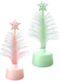 img 1 attached to Fiber Optic Tree Set by BANBERRY DESIGNS - 2 Pc Color Changing Holiday Tree Set with Star Topper - Tabletop Tree Set