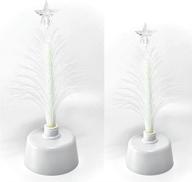 fiber optic tree set by banberry designs - 2 pc color changing holiday tree set with star topper - tabletop tree set logo