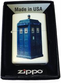 img 1 attached to 🔵 Zippo Custom Lighter - British Blue Tardis Police Box White Matte: Uniquely Designed Collectible Fire Starter
