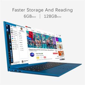 img 3 attached to VUCATIMES ноутбук на Windows 10 дюймов 14" - полнофункциональный ноутбук с Full HD IPS дисплеем, двухъядерным процессором Intel, 6 ГБ оперативной памяти, 128 ГБ SSD, AC WiFi, числовой клавиатурой, Mini HDMI, цвет - кобальтовый синий (2 ядра)