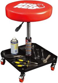 img 3 attached to 🔧 TR6350 Torin Rolling Pneumatic Creeper Garage/Shop Seat: Padded Adjustable Mechanic Stool with Tool Tray Storage, Large – Big Red
