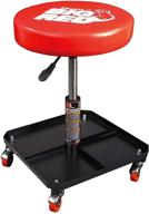 🔧 tr6350 торин катящийся пневматический кроллер гараж/магазин стул: обитый регулируемый механик стул с трейтом для инструментов, большой - большой красный логотип