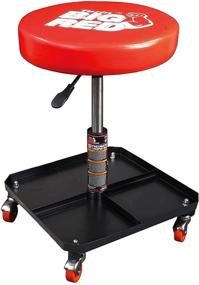 img 4 attached to 🔧 TR6350 Torin Rolling Pneumatic Creeper Garage/Shop Seat: Padded Adjustable Mechanic Stool with Tool Tray Storage, Large – Big Red