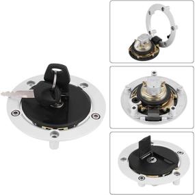 img 2 attached to 🔐 Suzuki Gas Fuel Tank Cap Lock with Key - Motorcycle Accessories for SUZUKI GSXR600 GSXR750 1996-2003 SV1000 GSX-R1000 - Gas Fuel Tank Cover Cap