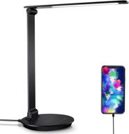 🔌 metal led desk lamp with usb charging port, 5 color temperatures, 6 brightness levels, auto-off timer, state memory, eye-friendly light with adjustable angles for home office логотип