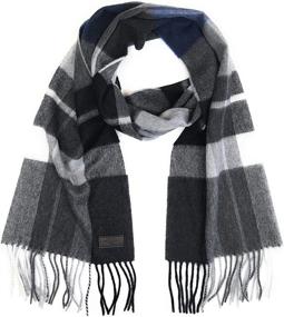 img 2 attached to 🧣 Hickey Freeman Cashmere Plaid Cosmos Men's Scarf Accessories