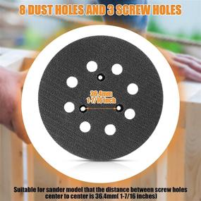 img 1 attached to 5-Inch 8-Hole Replacement Sander Pad - Hook and Loop Sanding Pad Compatible with Makita BO5010, BO5030K, BO5031K, BO5041K (Black)