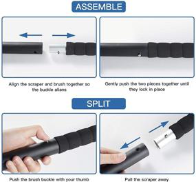 img 2 attached to ASZKJ Extendable Car Snow Brush Removal Tool with Ice Scraper, ❄️ Foam Grip Handle, and Detachable Snow Mover for Windshield, Windows, and Auto Vehicle