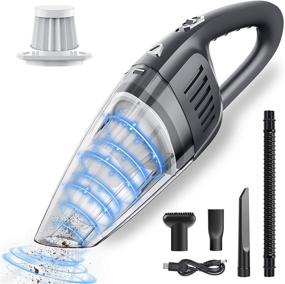 img 4 attached to Powerful Cordless Handheld Vacuum Cleaner with 8Kpa Suction - XL Dust Cup for Home and Car Cleaning in Black