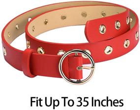 img 3 attached to Uxcell Grommet Studded Single Leather Women's Accessories in Belts