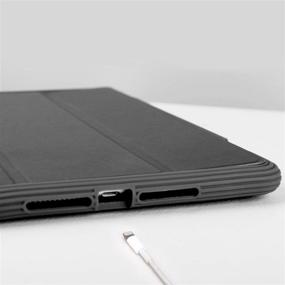 img 2 attached to 📱 Premium Silicone Shockproof TopEsct iPad 10.2 Case with Pencil Holder - Auto Wake/Sleep Feature - Black