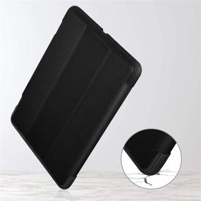 img 3 attached to 📱 Premium Silicone Shockproof TopEsct iPad 10.2 Case with Pencil Holder - Auto Wake/Sleep Feature - Black