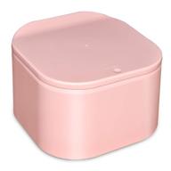 🗑️ compact pink trash can with lid: ideal for desks, countertops, and small spaces logo