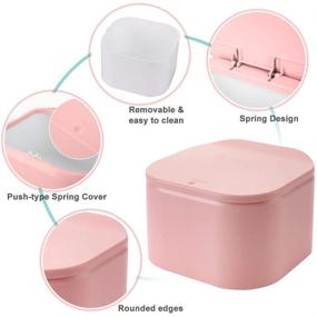 img 2 attached to 🗑️ Compact Pink Trash Can with Lid: Ideal for Desks, Countertops, and Small Spaces