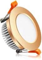 🔦 ygs-tech 3 inch led recessed lighting dimmable downlight: 5w, 3000k warm white, cri80, gold trim - buy now! логотип