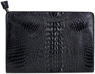 👜 stunning van caro oversized leather crocodile clutch: elegant evening handbag for women logo
