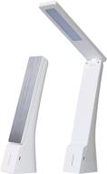 💡 white rechargeable table lamp: battery operated led modern desk lamp, touch sensitive control, mini/cordless/portable lamp, dimmable with 3 brightness and 3 color modes, ideal for home, travel, and task lighting логотип