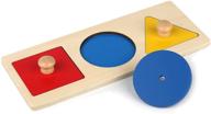 🧩 деревянная пазл "монтессори первые формы с большими ручками" - многогранный геометрический пазл для малышей. сортировщик форм и цветов для дошкольника. учебный материал для развития сенсорики. игрушка (3 части) логотип