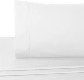 img 3 attached to Ultra Soft Cotton Bed Sheet Set by Amazon Brand Pinzon - 300 Thread Count, Twin, White