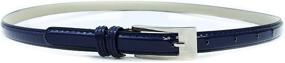 img 2 attached to 👗 Dressy Skinny Thin Patent Leather Belt for Women - Half Inch Width - Available in 4 Sizes and 20 Color Options