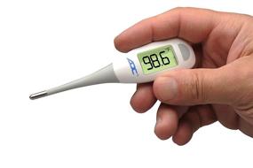 img 1 attached to White ADC Fast Read Digital Thermometer with Flexible Tip, Large Quick Read LCD Display, Color-coded Backlighting - 418N