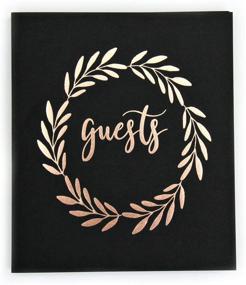 img 4 attached to 📷 Instax Wedding Guest Book - Photo Booth Props included, Alternative for Polaroids - Rustic Rose Gold Guestbook for Birthday, Wedding Guestbook (Black) 8.5x7