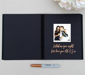 img 3 attached to 📷 Instax Wedding Guest Book - Photo Booth Props included, Alternative for Polaroids - Rustic Rose Gold Guestbook for Birthday, Wedding Guestbook (Black) 8.5x7