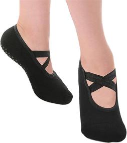 img 4 attached to 🧦 Non-Slip Grips Yoga Socks for Women - Ideal Pilates, Barre, Dance and Barefoot Workout Socks