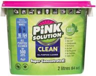 🌸 pink solution clean: concentrated natural all-purpose cleaner for glass, floors, carpets & stainless steel - pet and baby-safe, non-toxic, unscented (64oz) logo