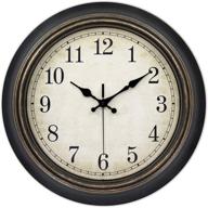 🕰️ large 14-inch retro wall clock - silent non-ticking battery operated movement - home/wall decor - easy to read - ideal for bedroom, living room, office - arabic or roman numerals logo