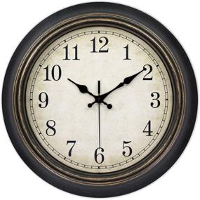 img 4 attached to 🕰️ Large 14-Inch Retro Wall Clock - Silent Non-Ticking Battery Operated Movement - Home/Wall Decor - Easy to Read - Ideal for Bedroom, Living Room, Office - Arabic or Roman Numerals