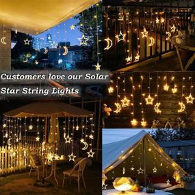 img 4 attached to HORAVA Star Solar Lights: 138LED 🌟 Powered Curtain Lights for Festive Outdoor Decor