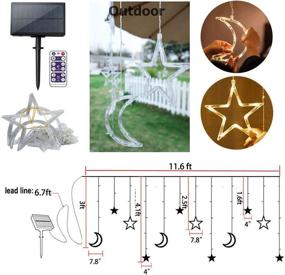 img 2 attached to HORAVA Star Solar Lights: 138LED 🌟 Powered Curtain Lights for Festive Outdoor Decor