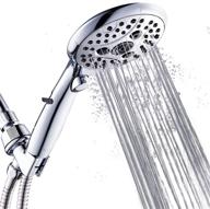 🚿 vxv bathroom handheld shower head with on/off switch, 6-spray setting removable hand held showerheads – includes 6ft stainless steel hose and adjustable angle bracket in chrome logo