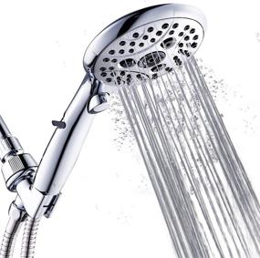 img 4 attached to 🚿 VXV Bathroom Handheld Shower Head with On/Off Switch, 6-Spray Setting Removable Hand Held Showerheads – Includes 6FT Stainless Steel Hose and Adjustable Angle Bracket in Chrome