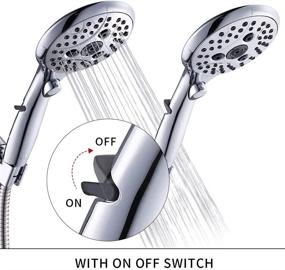 img 3 attached to 🚿 VXV Bathroom Handheld Shower Head with On/Off Switch, 6-Spray Setting Removable Hand Held Showerheads – Includes 6FT Stainless Steel Hose and Adjustable Angle Bracket in Chrome