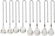 💎 sparkling crystal prisms: ceiling fan pull chain extender set – 8 pcs with ball chain connector by momoonnon логотип