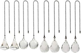 img 4 attached to 💎 Sparkling Crystal Prisms: Ceiling Fan Pull Chain Extender Set – 8 Pcs with Ball Chain Connector by MOMOONNON